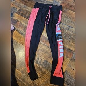 Victoria's Secret Black and Pink Joggers